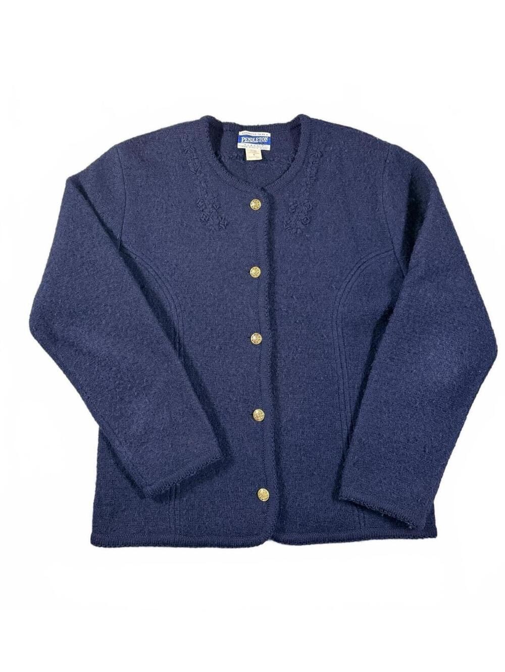 Vintage Pendleton Cardigan Sweater Size Small 100% Virgin Wool Button Front USA